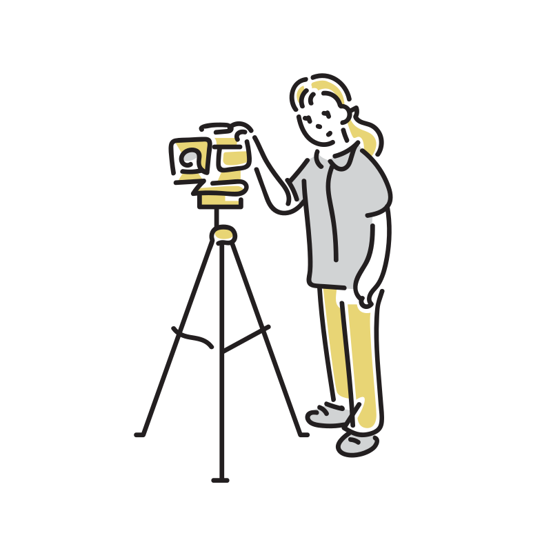 三脚を使うイラスト